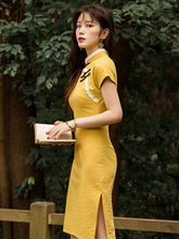 Original Printed Stand Collar Short Cheongsams